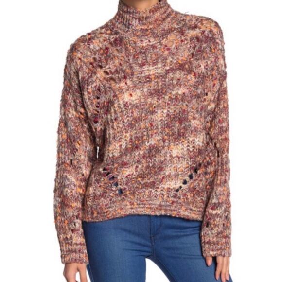 Line & Dot Multicolored Turtleneck Knit Sweater - Picture 9 of 10